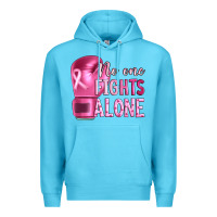 Ocean Blue Breast cancer no one fights alone boxing Premium Hoodie - Artiststas