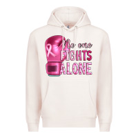 Pale Pink Breast cancer no one fights alone boxing Premium Hoodie - Artiststas