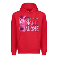 Red Breast cancer no one fights alone boxing Premium Hoodie - Artiststas