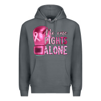 Rock Breast cancer no one fights alone boxing Premium Hoodie - Artiststas