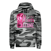 Slate Camo Breast cancer no one fights alone boxing Premium Hoodie - Artiststas