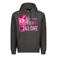 Smoke Breast cancer no one fights alone boxing Premium Hoodie - Artiststas