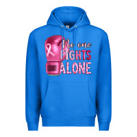 True Royal Breast cancer no one fights alone boxing Premium Hoodie - Artiststas