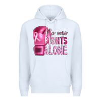 White Breast cancer no one fights alone boxing Premium Hoodie - Artiststas