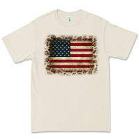 Bone America Flag and Leopard Premium Tee - CowCowDesign