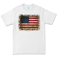 White America Flag and Leopard Premium Tee - CowCowDesign