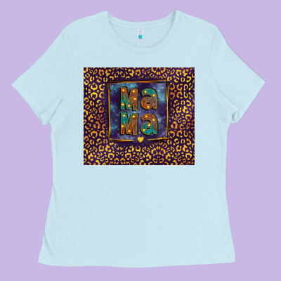 Leopard Mama Ladies Tee Designed By Fadigitalartstudio