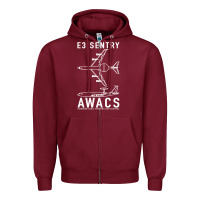 Burgundy e 3 sentry awacs plane gift Zipper Hoodie - DesigneFamous