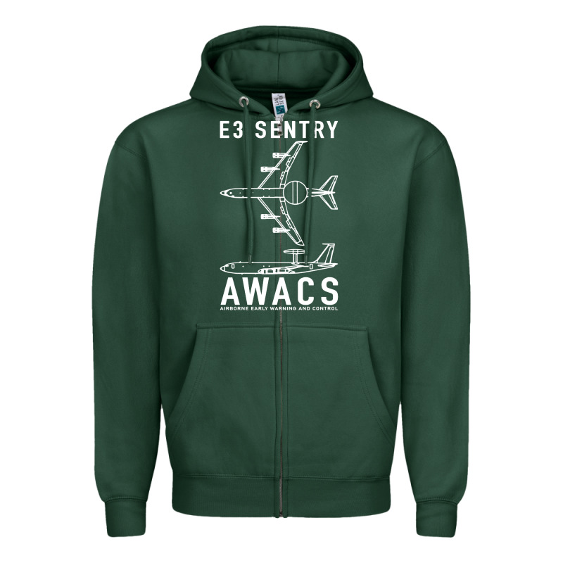 E 3 Sentry Awacs Plane Gift Zipper Hoodie by DesigneFamous | Teevron