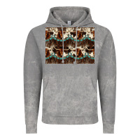 Cloud Rock Longhorn Cow Pattern Vintage Hoodie - CowhideDigitalArt