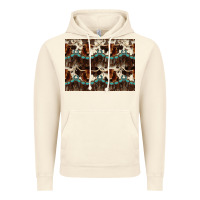 Vintage Artic Longhorn Cow Pattern Vintage Hoodie - CowhideDigitalArt