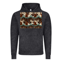 Vintage Black Longhorn Cow Pattern Vintage Hoodie - CowhideDigitalArt