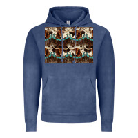 Vintage Denim Longhorn Cow Pattern Vintage Hoodie - CowhideDigitalArt