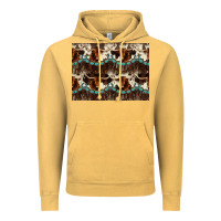 Vintage Mustard Longhorn Cow Pattern Vintage Hoodie - CowhideDigitalArt