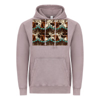 Vintage Zinc Longhorn Cow Pattern Vintage Hoodie - CowhideDigitalArt