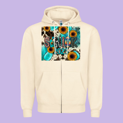 Senior 2023 Zipper Hoodie Designed By Jahusdesignshop