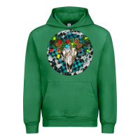 Emerald Bull Skull Christmas Urban Hoodie - RanaPortraitStore