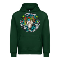 Forest Green Bull Skull Christmas Urban Hoodie - RanaPortraitStore