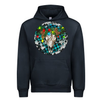 Navy Bull Skull Christmas Urban Hoodie - RanaPortraitStore
