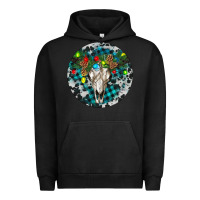 Pigment Black Bull Skull Christmas Urban Hoodie - RanaPortraitStore