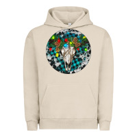 Pigment French Oak Bull Skull Christmas Urban Hoodie - RanaPortraitStore