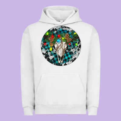 Bull Skull Christmas Urban Hoodie Designed By Ranaportraitstore