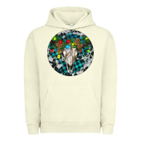 Pigment Pistachio Bull Skull Christmas Urban Hoodie - RanaPortraitStore