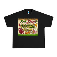 Black eat sleep football repeat tumbler Urban Heavy Tee - BundleAndBundleShop