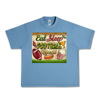 Pebble Blue eat sleep football repeat tumbler Urban Heavy Tee - BundleAndBundleShop