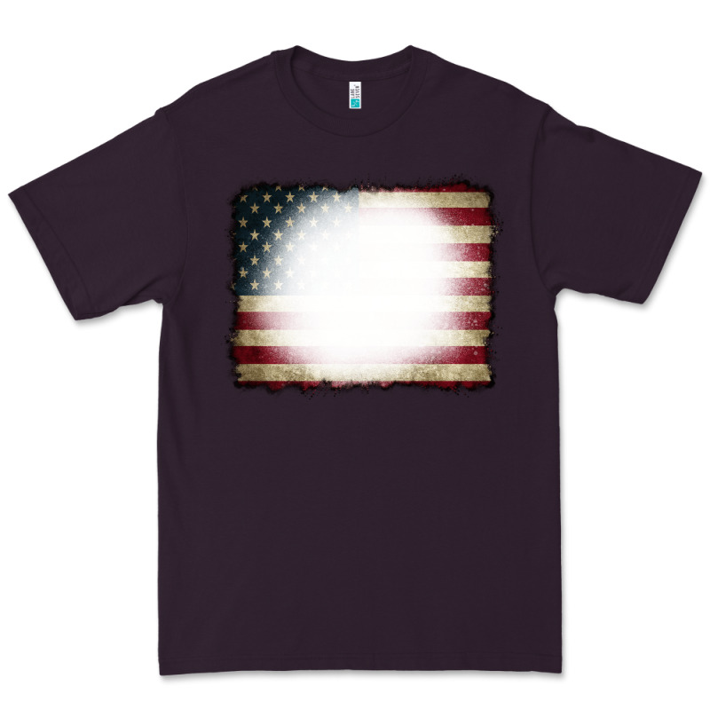 American Flag Bleach Effect Premium Tee by CowCowDesign | Teevron