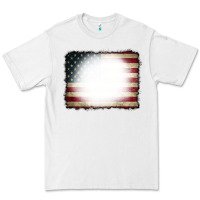 White American Flag Bleach Effect Premium Tee - CowCowDesign