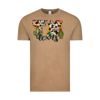 Vintage Coffee texas state cowhide serape cactus Vintage Tee - RanaPortraitStore