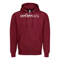 Burgundy uss nimitz navy supercarrier aircraft carrier gift Zipper Hoodie - DesigneFamous