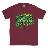 Burgundy Happy St. Patrick's Day T-Rex Classic Tee - HowdyJamesFarm