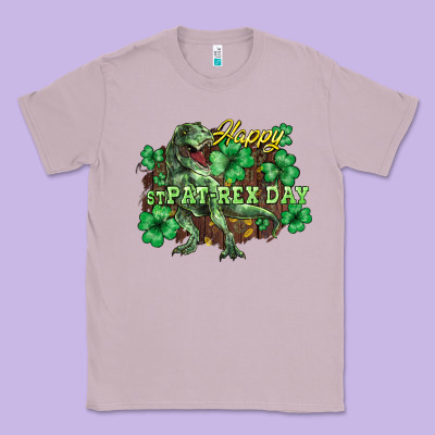 Happy St. Patrick's Day T-rex Classic Tee Designed By Howdyjamesfarm