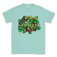 Seafoam Happy St. Patrick's Day T-Rex Classic Tee - HowdyJamesFarm