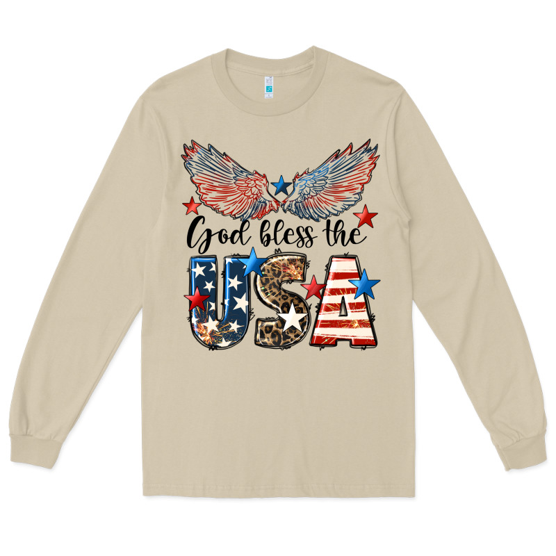 Western God Bless The Usa 4th Of July Long Sleeve Tee by LillyAllenDesigns | Teevron