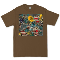 Cacao America Flag Leopard Gemstone Sunflower Premium Tee - CowCowDesign
