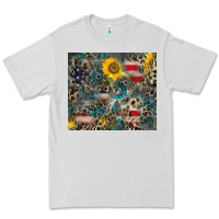 Dove Grey America Flag Leopard Gemstone Sunflower Premium Tee - CowCowDesign