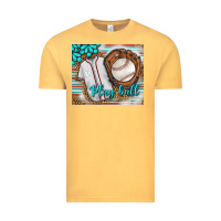 Vintage Mustard Baseball Play Ball With Leopard Mousepad Vintage Tee - BundleAndBundleShop