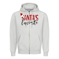 Dove Grey Santa's Favorite Ho Zipper Hoodie - DesigneFamous