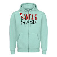 Seafoam Santa's Favorite Ho Zipper Hoodie - DesigneFamous