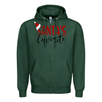 Sports Green Santa's Favorite Ho Zipper Hoodie - DesigneFamous