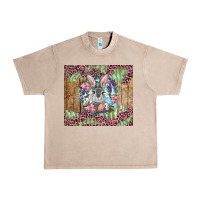 French Oak Easter bunny with floral wreath and leopard Urban Heavy Tee - RanaPortraitStore