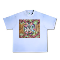 Grape Ice Easter bunny with floral wreath and leopard Urban Heavy Tee - RanaPortraitStore