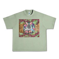 Oil Green Easter bunny with floral wreath and leopard Urban Heavy Tee - RanaPortraitStore