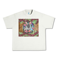 Pistachio Easter bunny with floral wreath and leopard Urban Heavy Tee - RanaPortraitStore