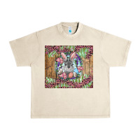 Sandshell Easter bunny with floral wreath and leopard Urban Heavy Tee - RanaPortraitStore