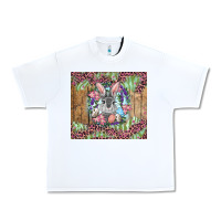 White Easter bunny with floral wreath and leopard Urban Heavy Tee - RanaPortraitStore