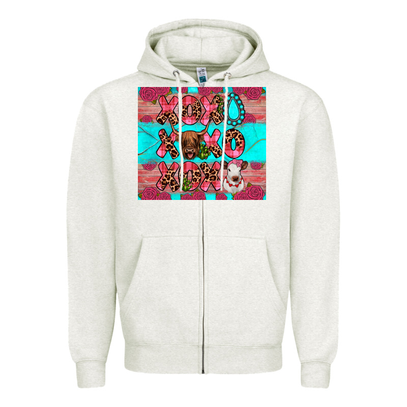 Xoxo Calf Heifer Zipper Hoodie by JahusDesignShop | Teevron